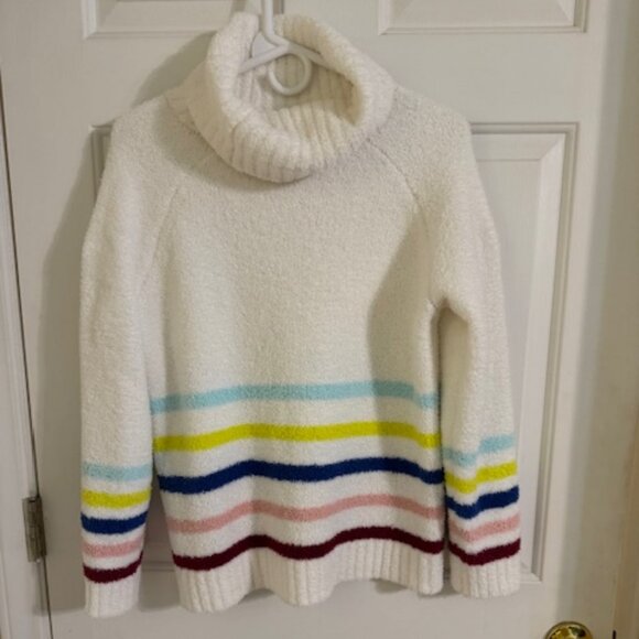 Philosophy Sweaters - Philosophy Cloud Knit Cowl Neck Sweater Multi-Color Stripe Pullover Cottagecore